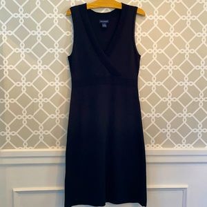 Ann Taylor Black V-Neck Midi Bodycon dress Medium